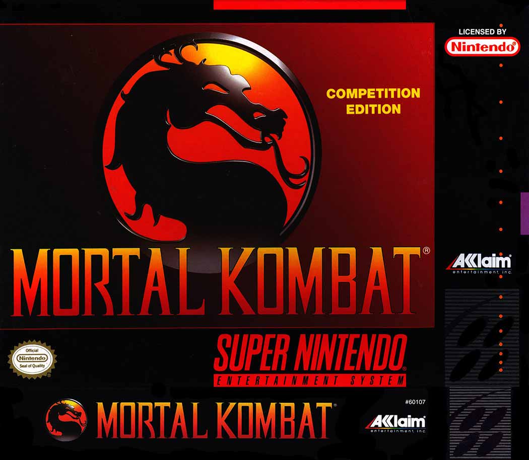 SNES - Super Nintendo® Entertainment System® Mortal Kombat game box front.