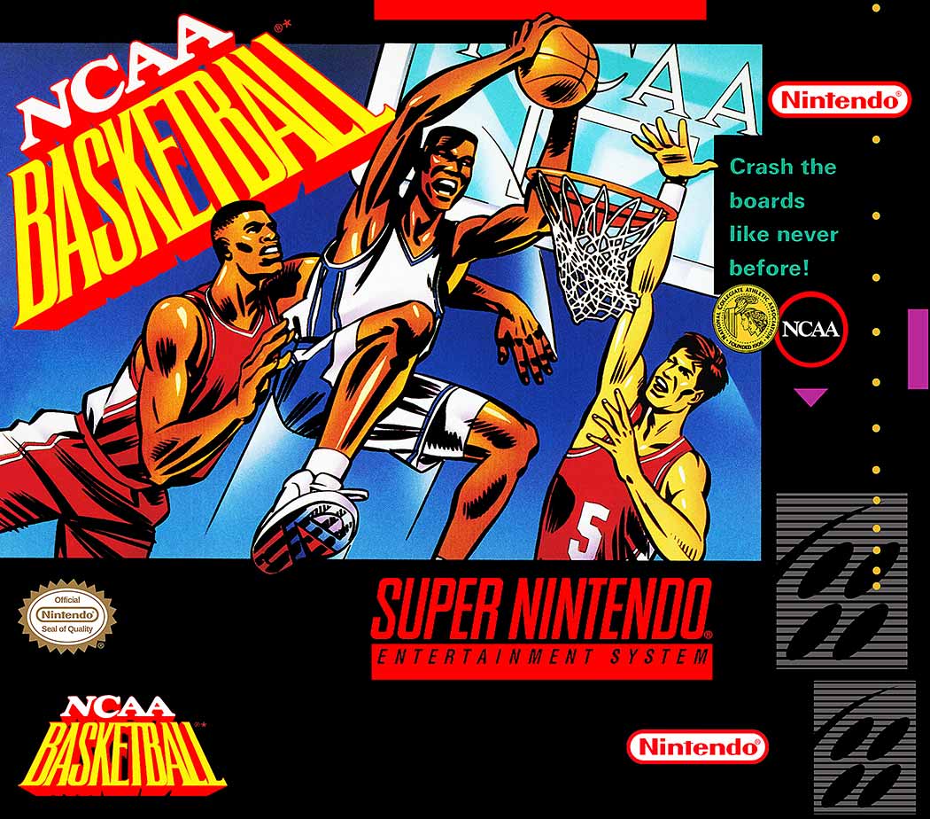 SNES - Super Nintendo® Entertainment System® NCAA Basketball game box front.