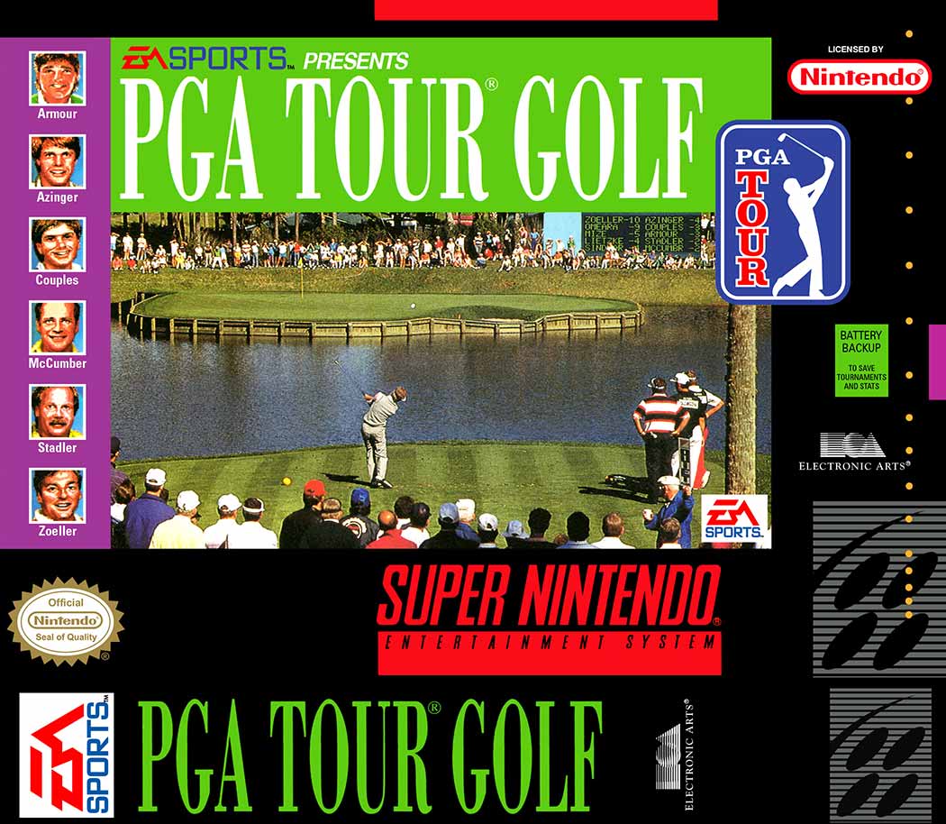 SNES - Super Nintendo® Entertainment System® PGA Tour Golf game box front.