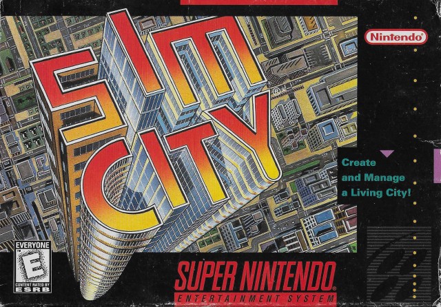SNES - Super Nintendo® Entertainment System® SimCity game box front.