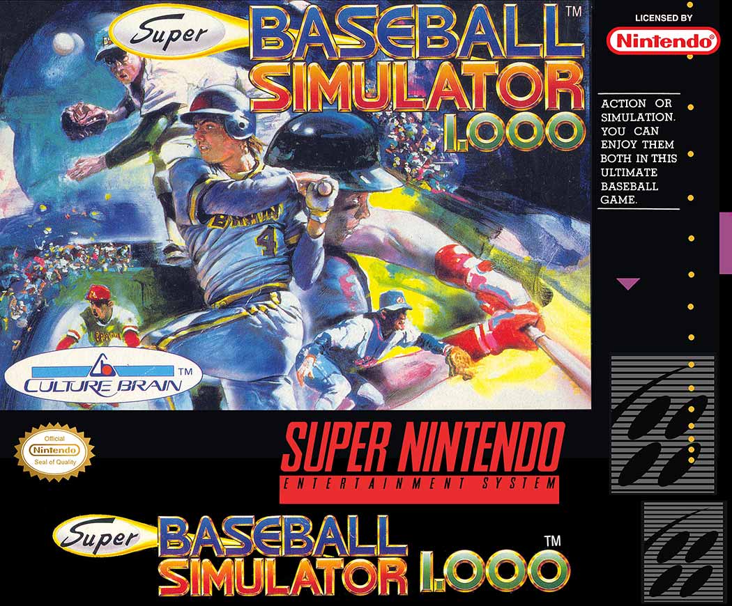 SNES - Super Nintendo® Entertainment System® Super Baseball Simulator 1.000 game box front.