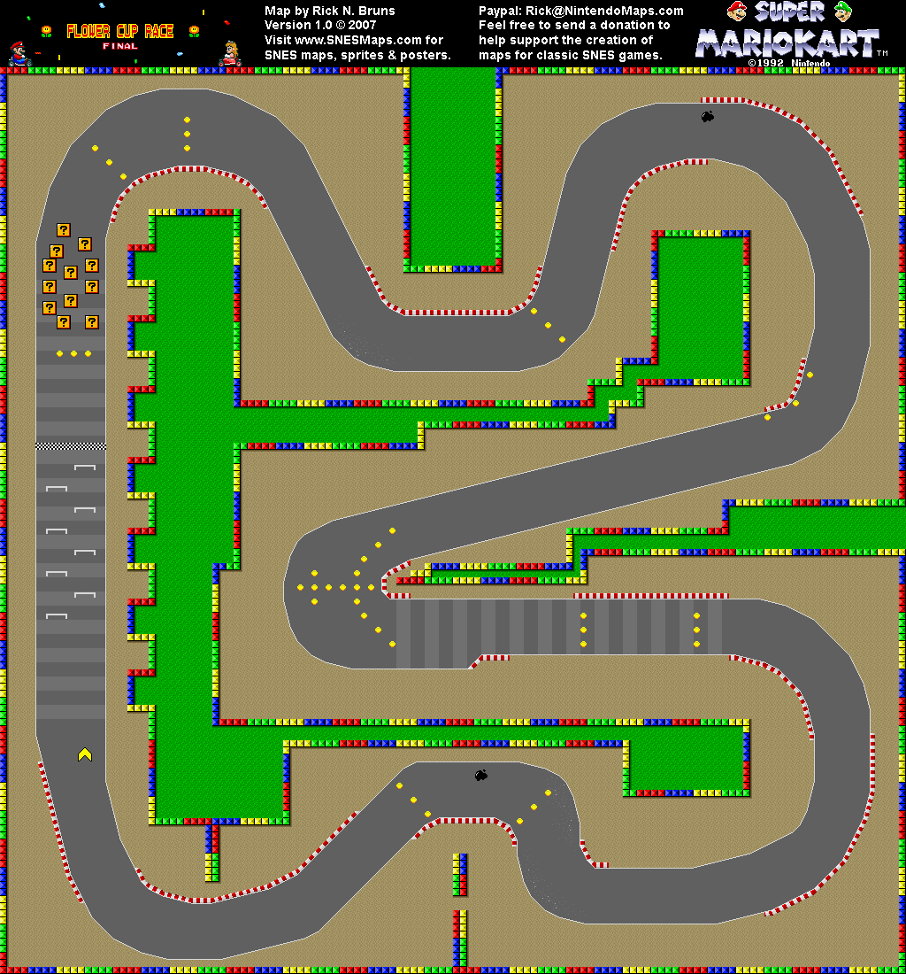 Super Mario Kart - Flower Cup - Mario Circuit 3.