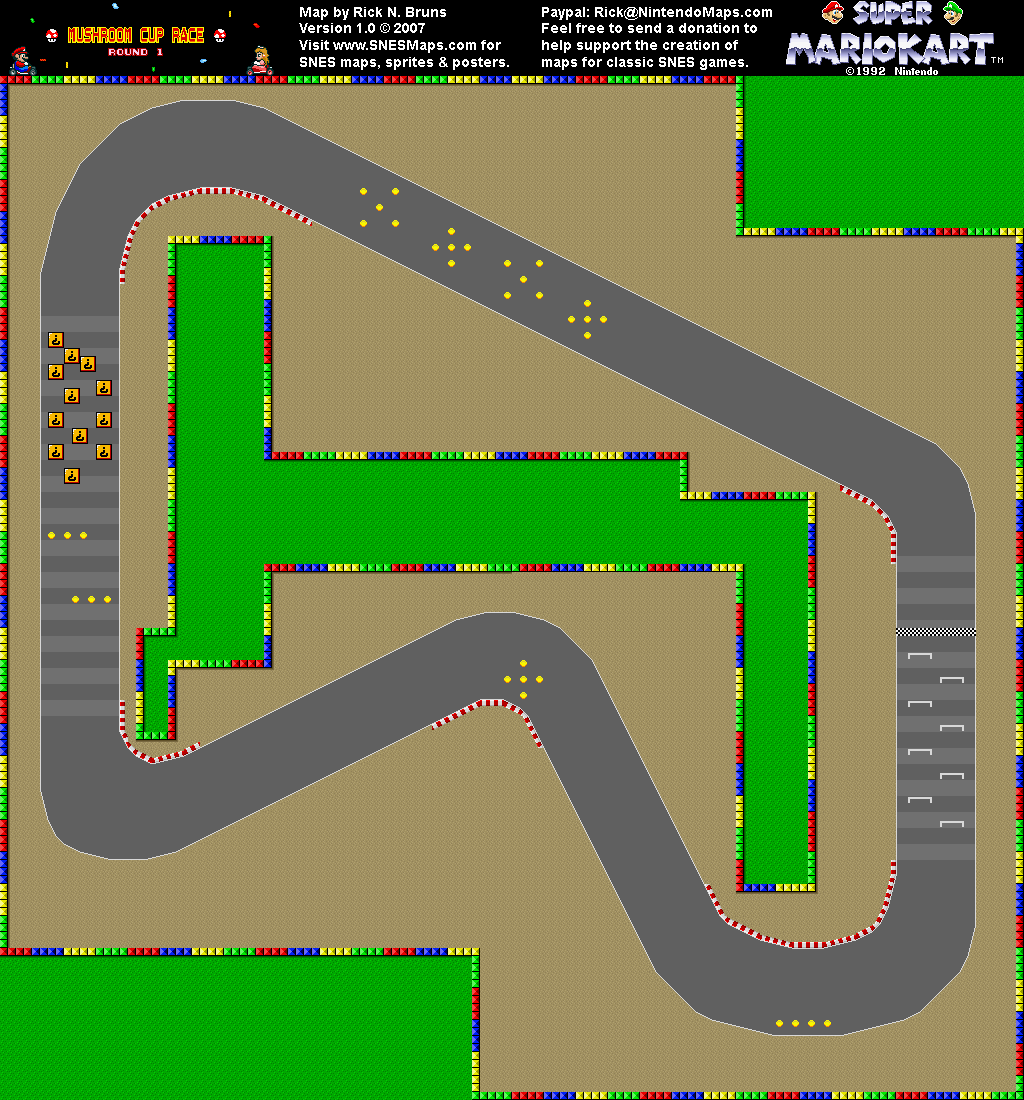 Super Mario Kart - Mushroom Cup - Mario Circuit 1.