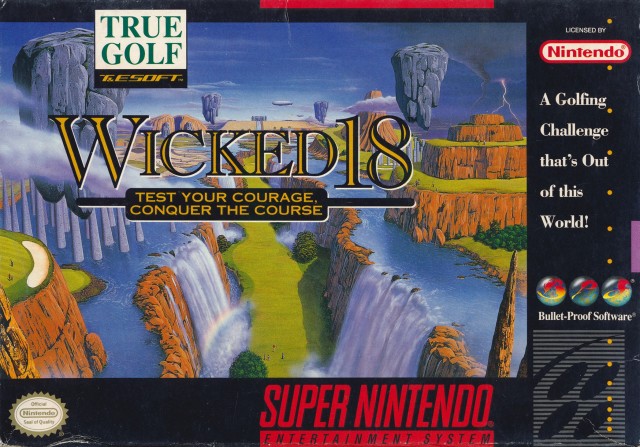 SNES - Super Nintendo® Entertainment System® True Golf Classics: Wicked 18 game box front.