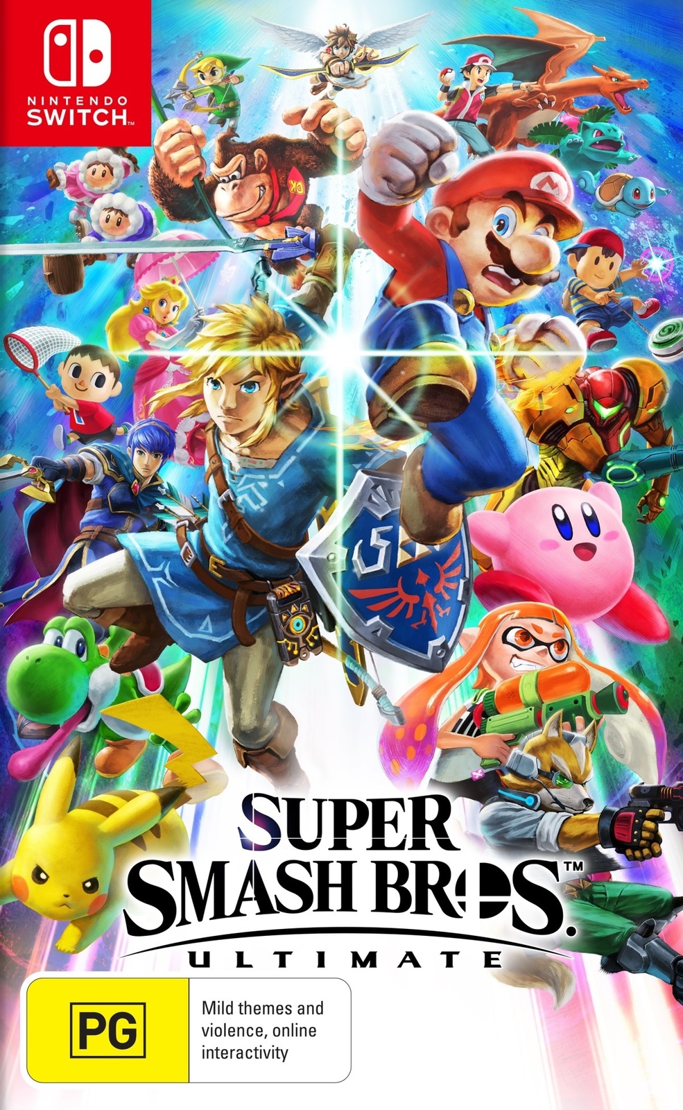 Switch® Super Smash Bros Ultimate game box front.