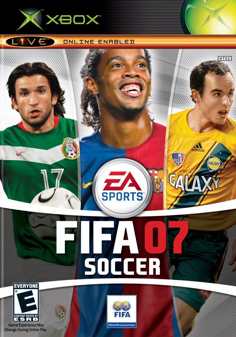 Original Xbox Game Console FIFA 07 Soccer game box front.
