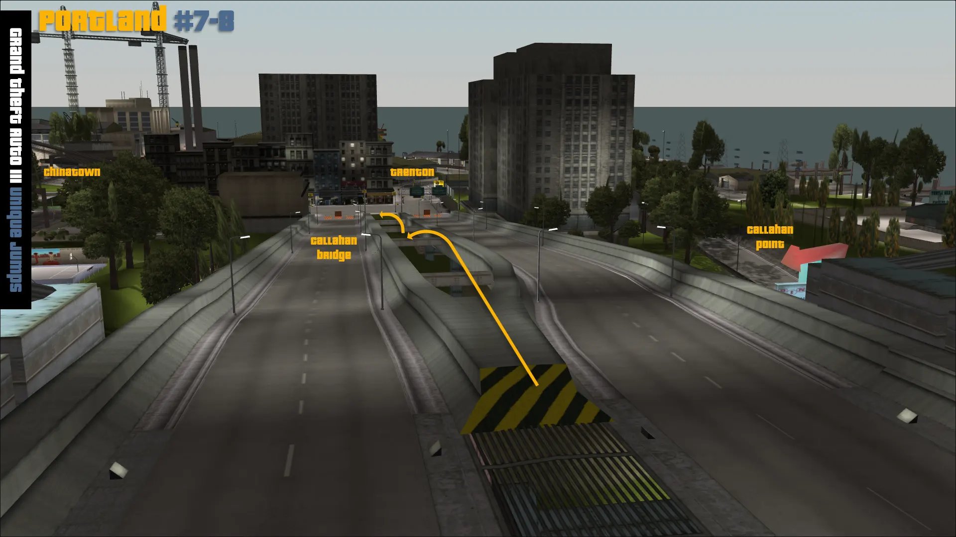 Grand Theft Auto III Stunt Jumps Portland 3 map.