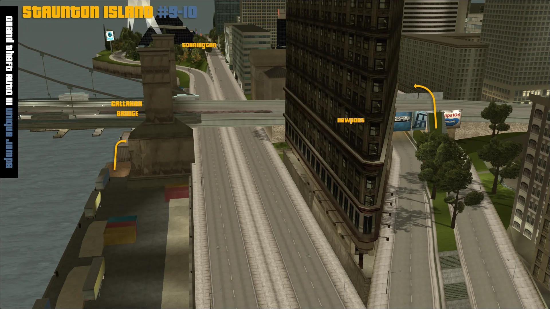 Grand Theft Auto III Stunt Jumps - Staunton Island 1 map.