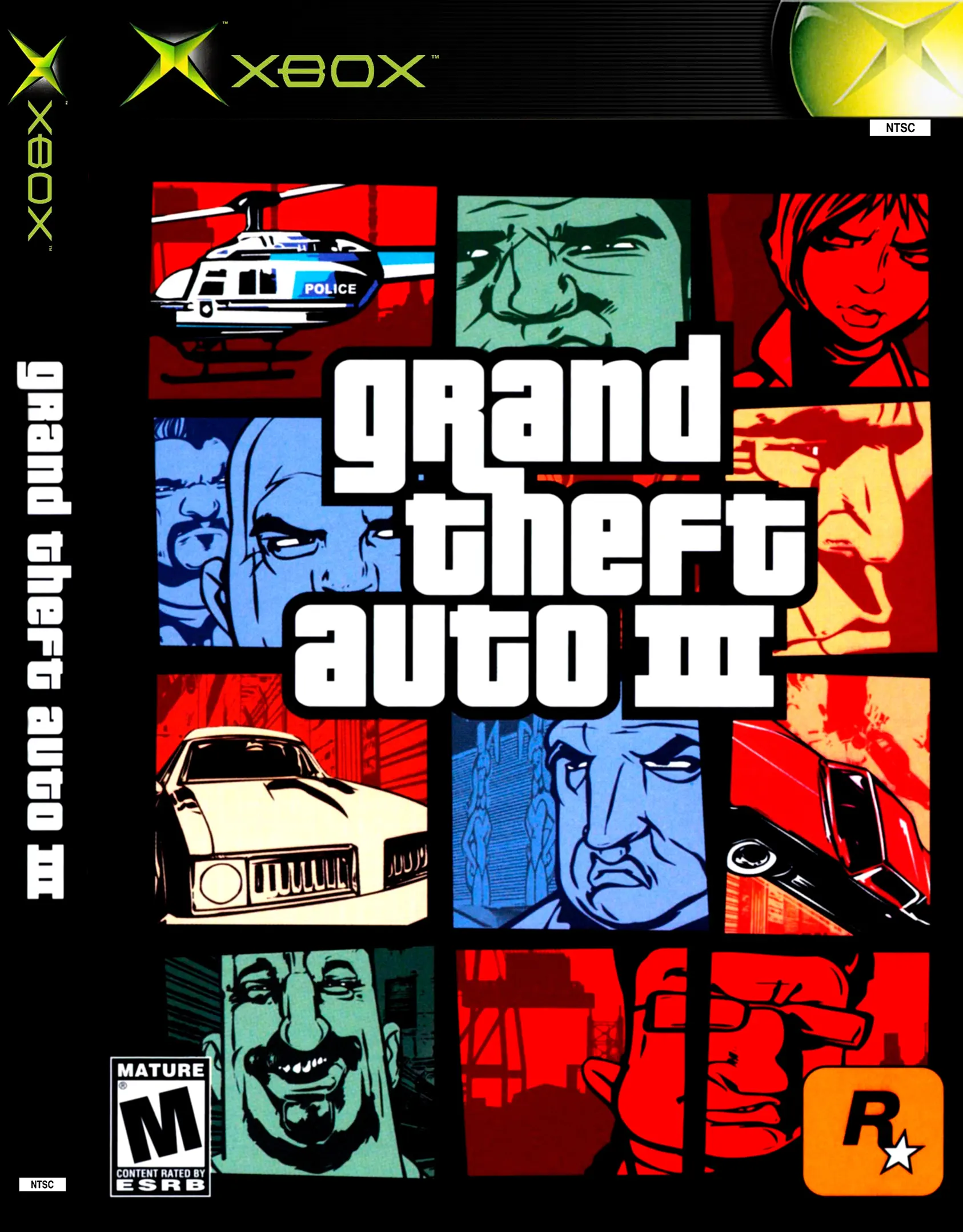 Original Xbox Game Console Grand Theft Auto III game box front.