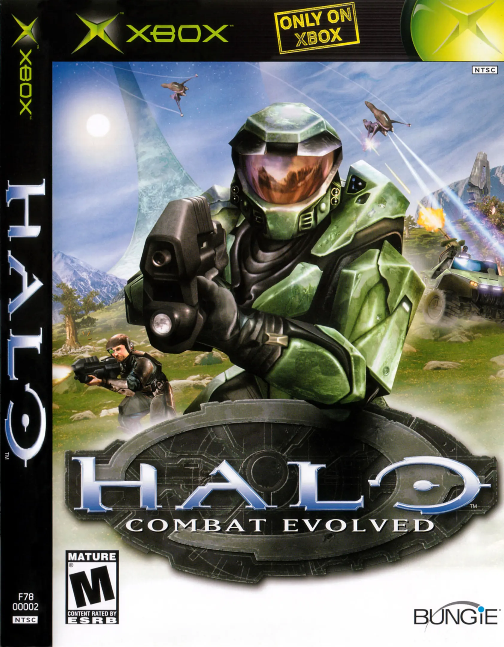 Original Xbox Game Console Halo: Combat Evolved game box front.