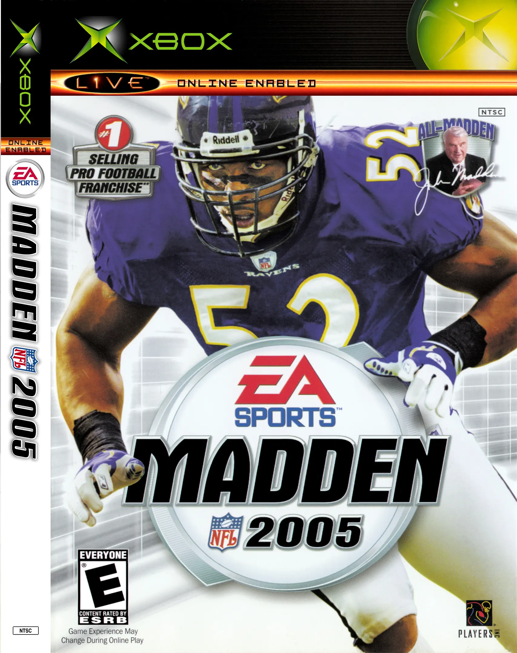 Original Xbox Game Console Madden NFL 2005 game box front.