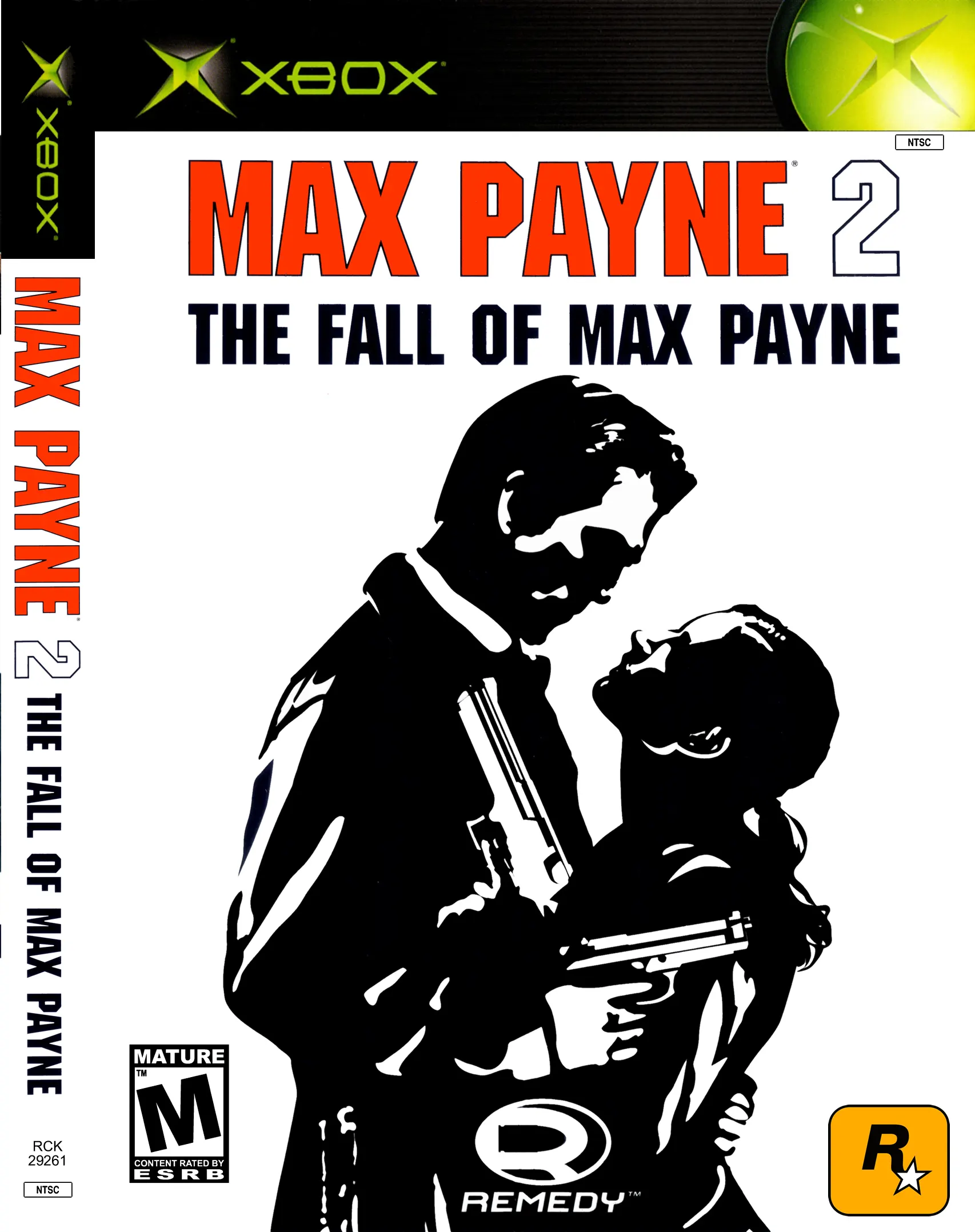 Original Xbox Game Console Max Payne 2: The Fall of Max Payne game box front.