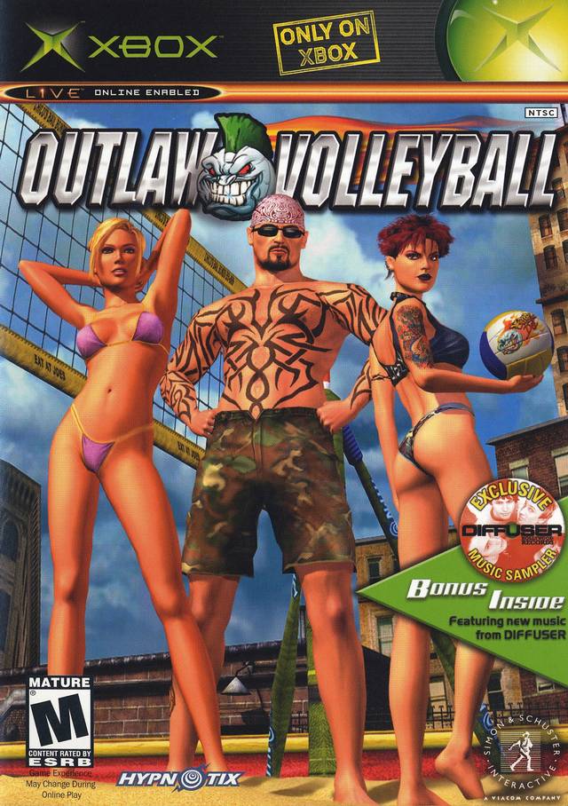 Original Xbox Game Console Outlaw Volleyball game box front.