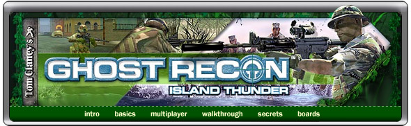 Tom Clancy's Ghost Recon Island Thunder™ navigation banner.
