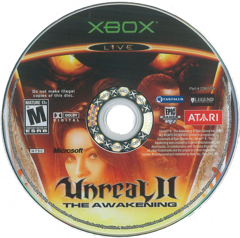 Unreal II: The Awakening xbox game box back.