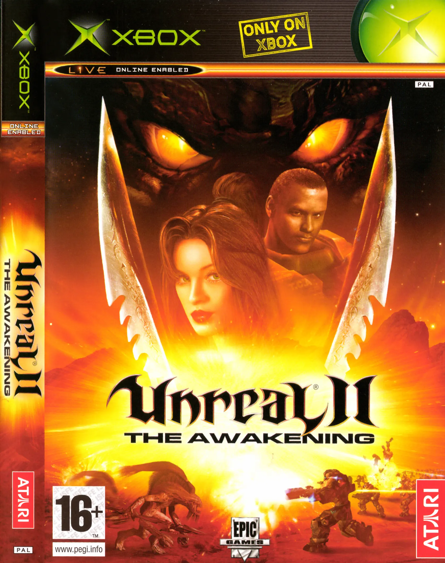 Original Xbox Game Console Unreal II: The Awakening game box front.
