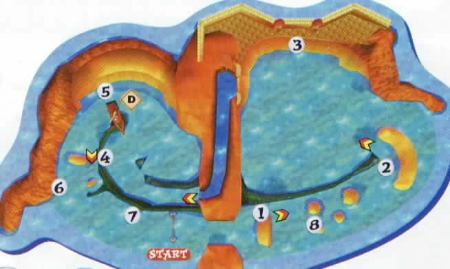 Diddy Kong Racing Pirate Lagoon map.