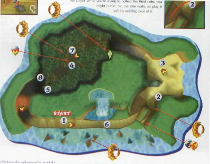 Diddy Kong Racing Treasure Caves map.