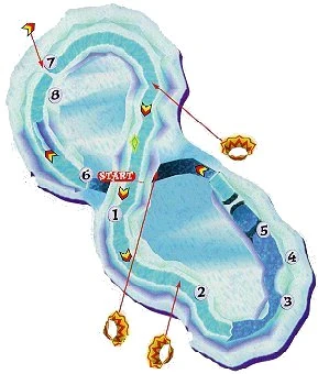 Diddy Kong Racing Everfrost Peak map.