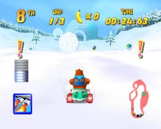 Diddy Kong Racing Snowball Valley map.