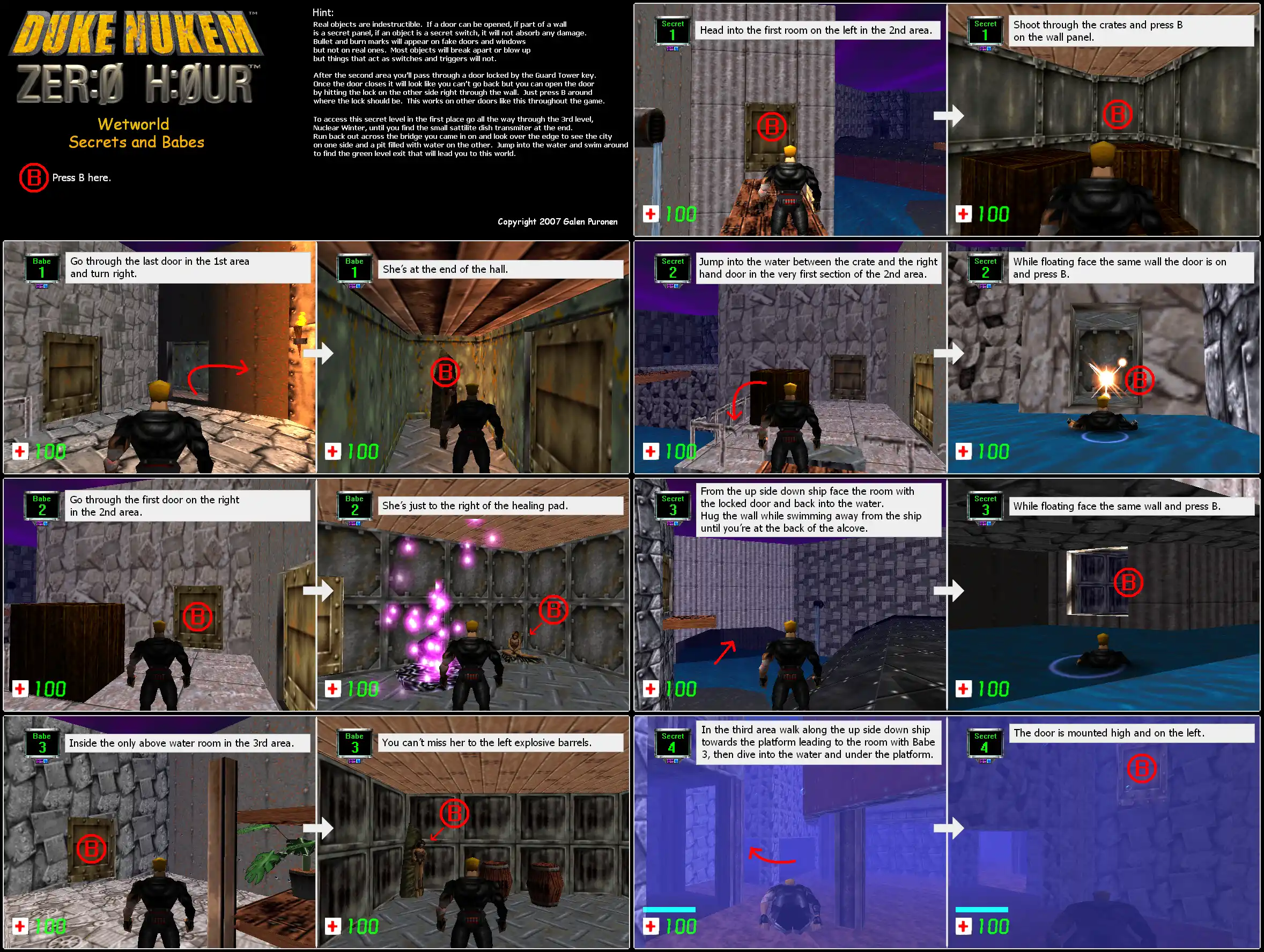 Duke Nukem: Zero Hour Wetworld Secrets And Babes.