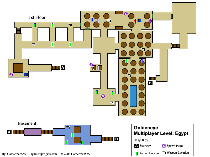 GoldenEye 007 Multiplayer Levels - Egypt map.