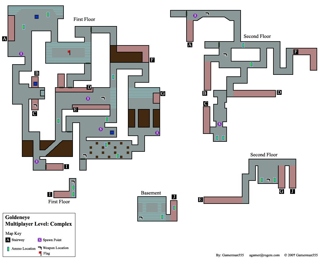 GoldenEye 007 Multiplayer Levels - Complex map.