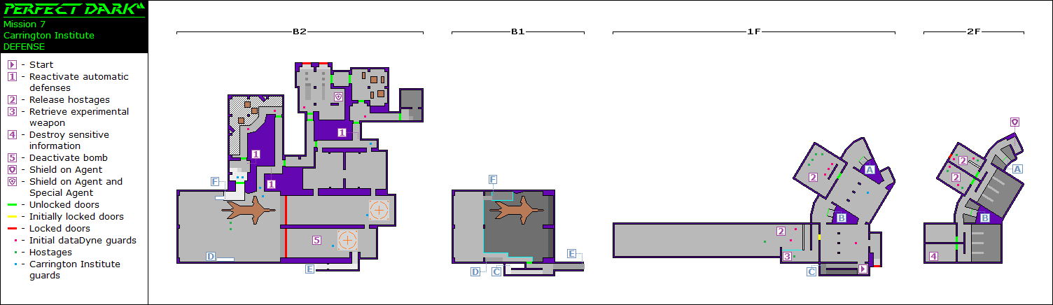 Perfect Dark 7 Carrington Institute - Defense map