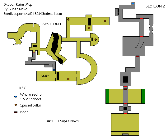 Perfect Dark 9 Skedar Ruins - Battle Shrine map