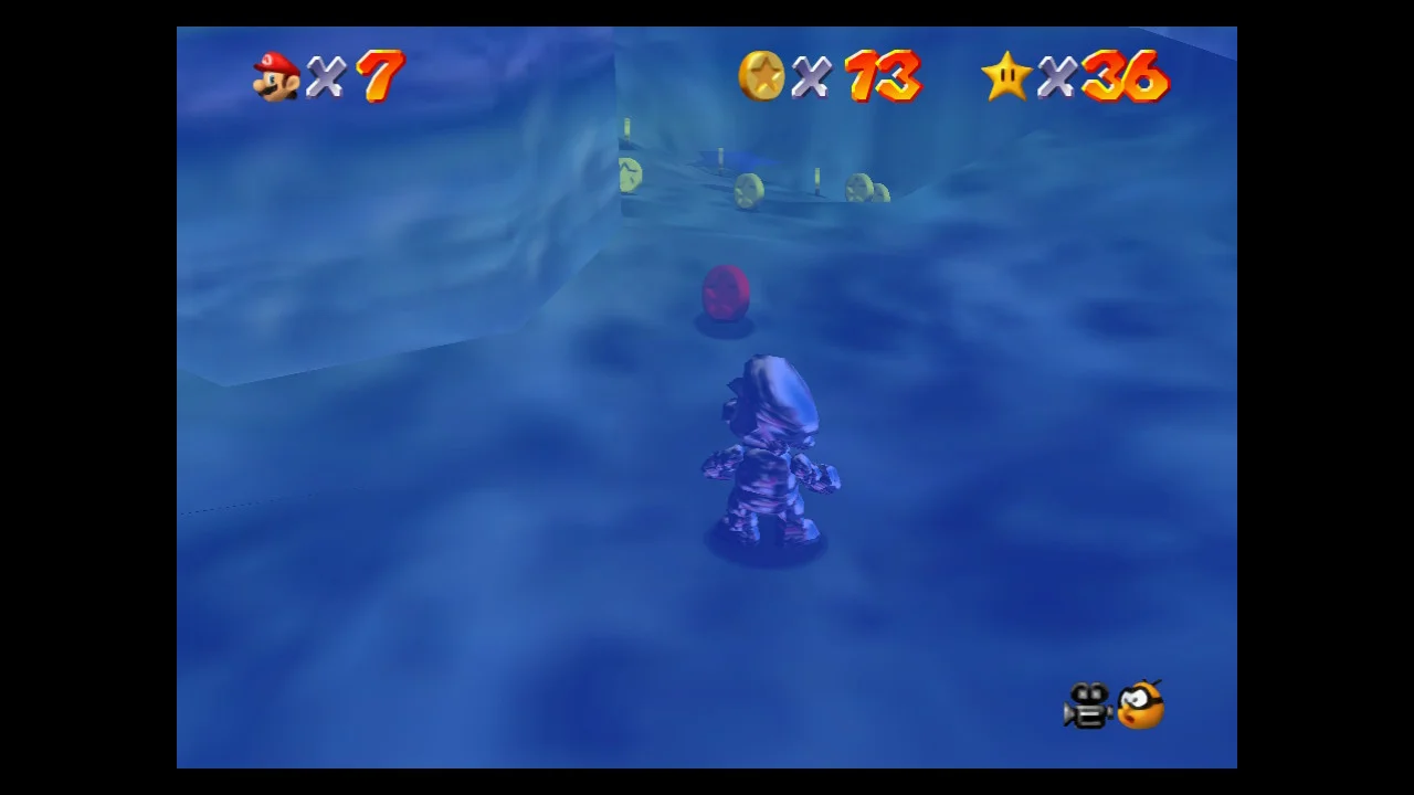 Super Mario 64 - 6. Cavern of the Metal Cap 8 Red Coins - Peach's Castle Secret Stars 6.