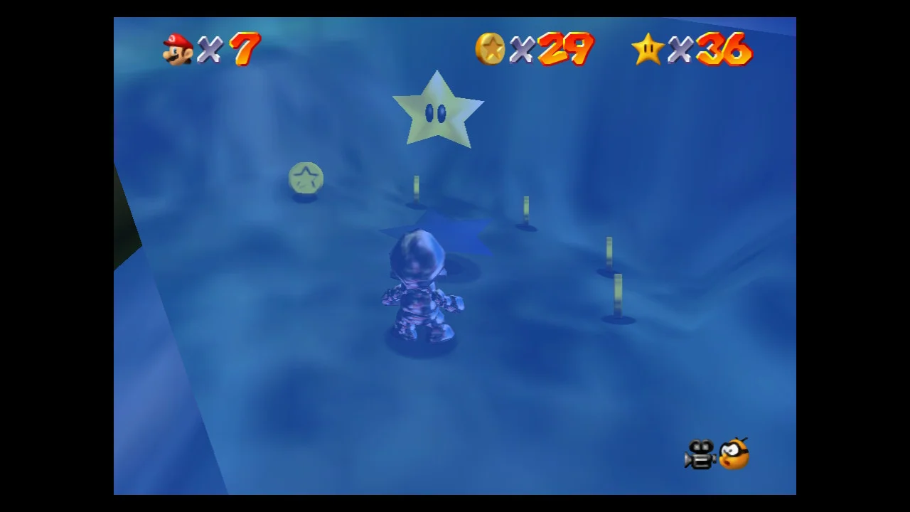 Super Mario 64 - 6. Cavern of the Metal Cap 8 Red Coins - Peach's Castle Secret Stars 8.