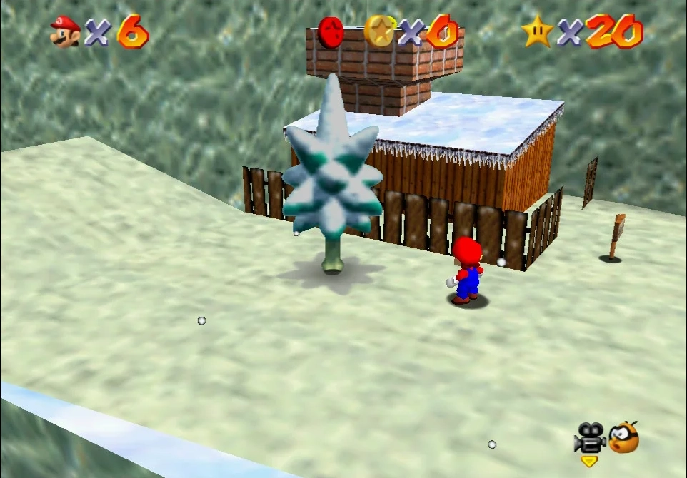 Super Mario 64 - 4. Frosty Slide for 8 Red Coins - Cool, Cool Mountain 1.