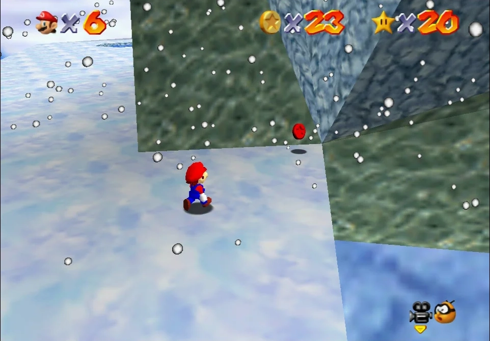 Super Mario 64 - 4. Frosty Slide for 8 Red Coins - Cool, Cool Mountain 3.