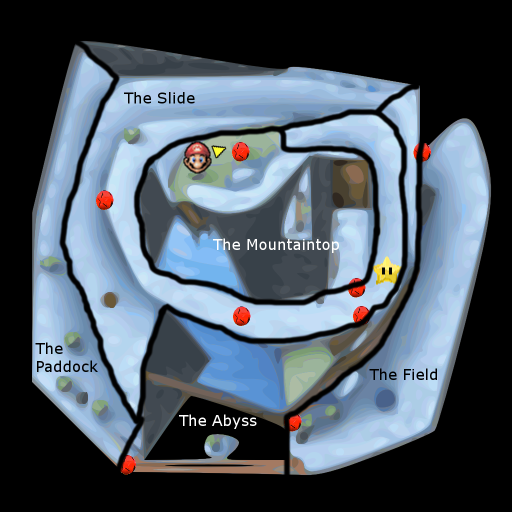 Super Mario 64 -  - Find the 8 Red Coins Map.