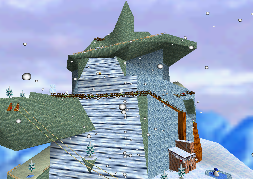 Super Mario 64 Cool, Cool Mountain land.