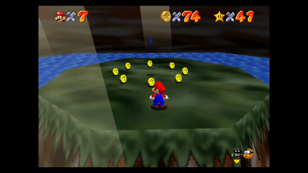 Super Mario 64 - 7. 100 Coins Star - Hazy Maze Cave 5.