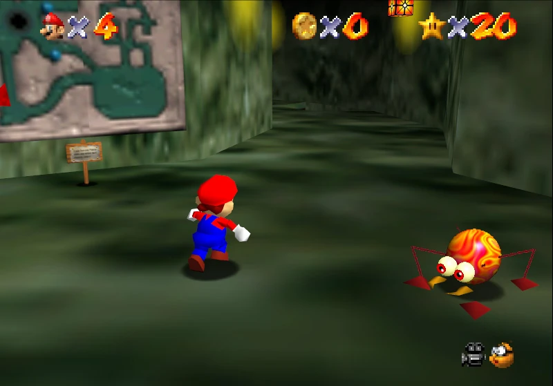 Super Mario 64 - Hazy Maze Cave - Hazy Maze Cave Entrance 1.