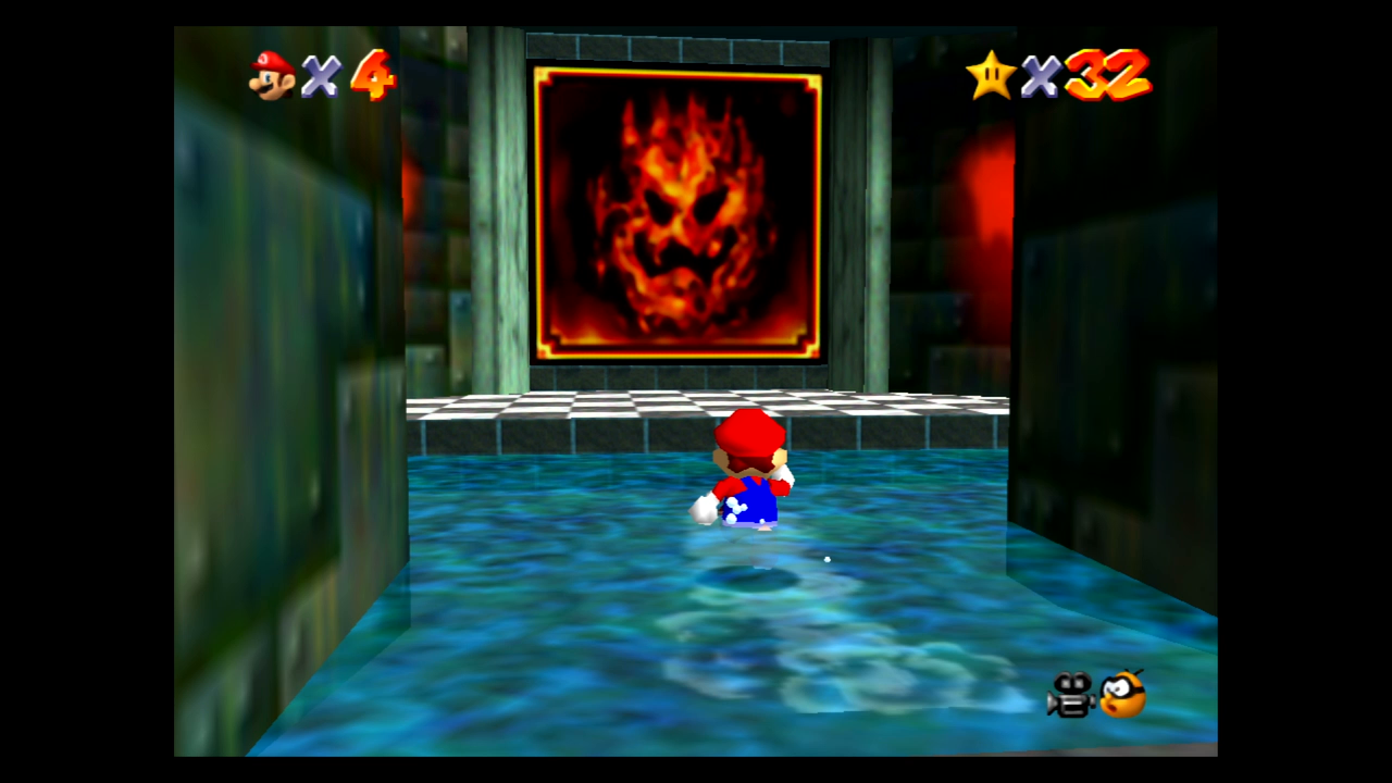 Super Mario 64 Lethal Lava Land entrance.