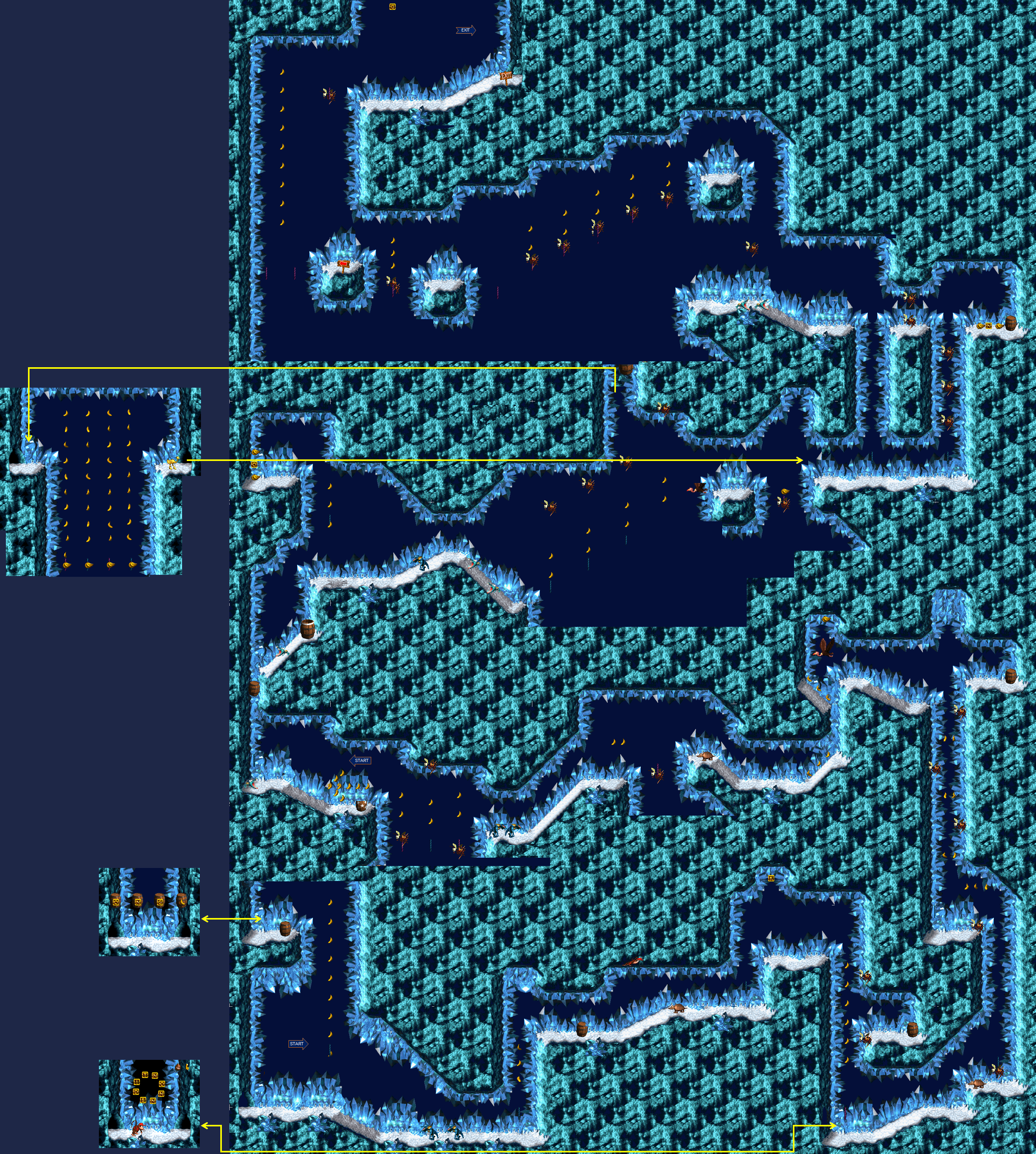 Donkey Kong Country Gorilla Glacier - 2. Slipslide Ride Map.