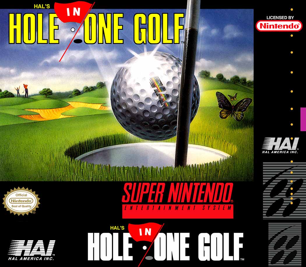 SNES - Super Nintendo® Entertainment System® HAL's Hole In One Golf game box front.