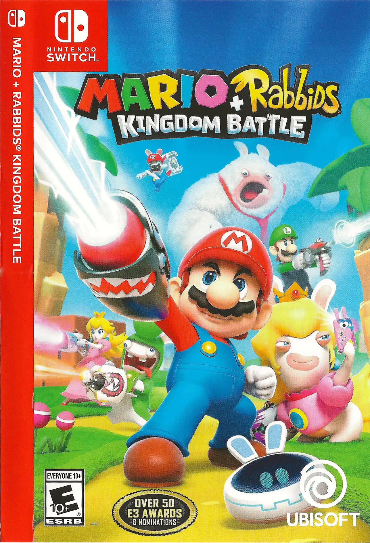 Switch® Mario + Rabbids Kingdom Battle game box front.