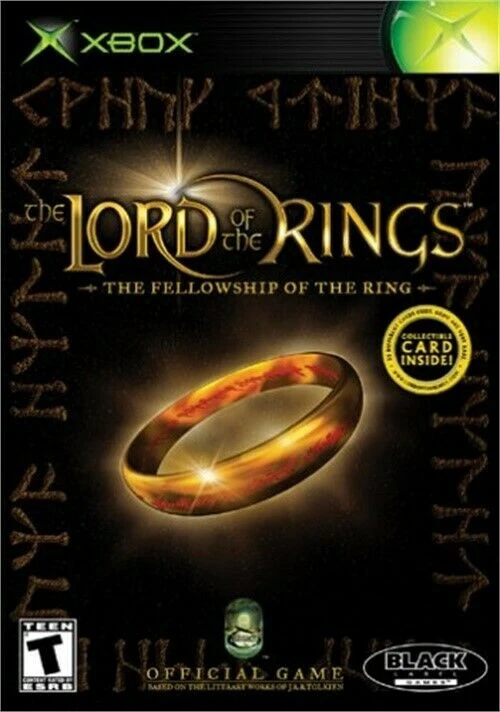 Original Xbox Game Console Lord of the Rings: The Fellowship of the Ring game box front.