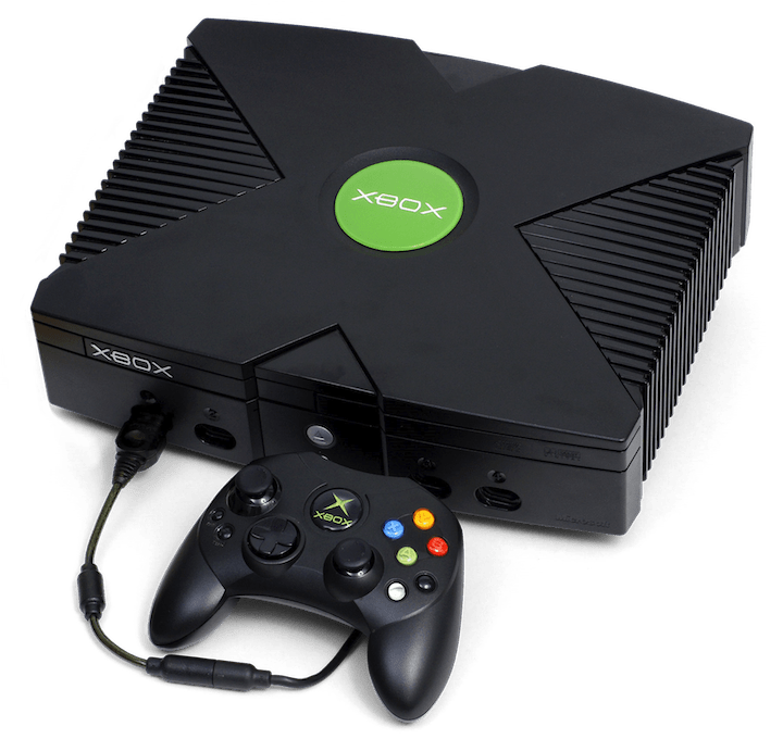 Original Xbox Game Console game console and a controller.